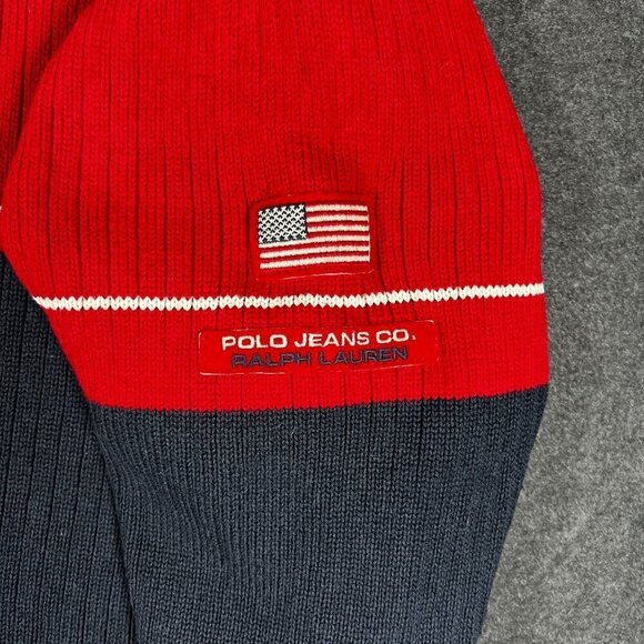 Polo Ralph Lauren Other - Vintage Polo Jeans Ralph Lauren Sweater XL Red Blue EUC